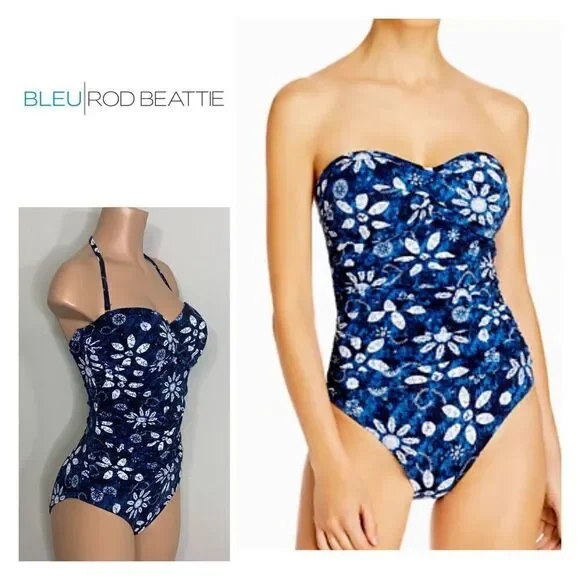 New. Bleu Rod Beattie blue strapless swimsuit. Normally $129. Size 8